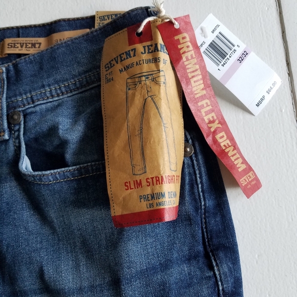 NWT SEVEN7  Co. Men's Jeans Slim Straight 32wx32L - Picture 6 of 11